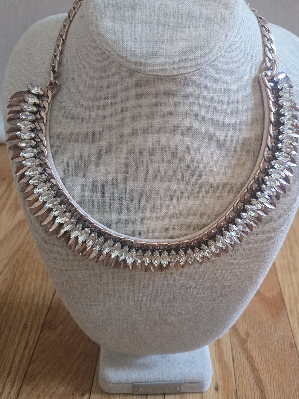Stella & Dot Rose Gold Crystal Collar Necklace